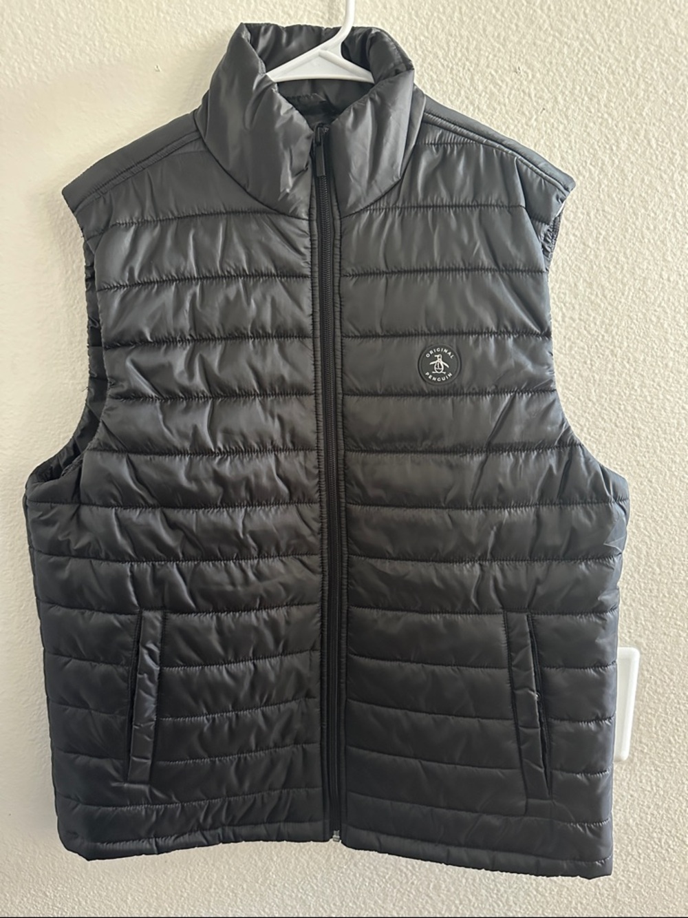 Original Penguin Men's Quilted lightweight Black Puffer Vest